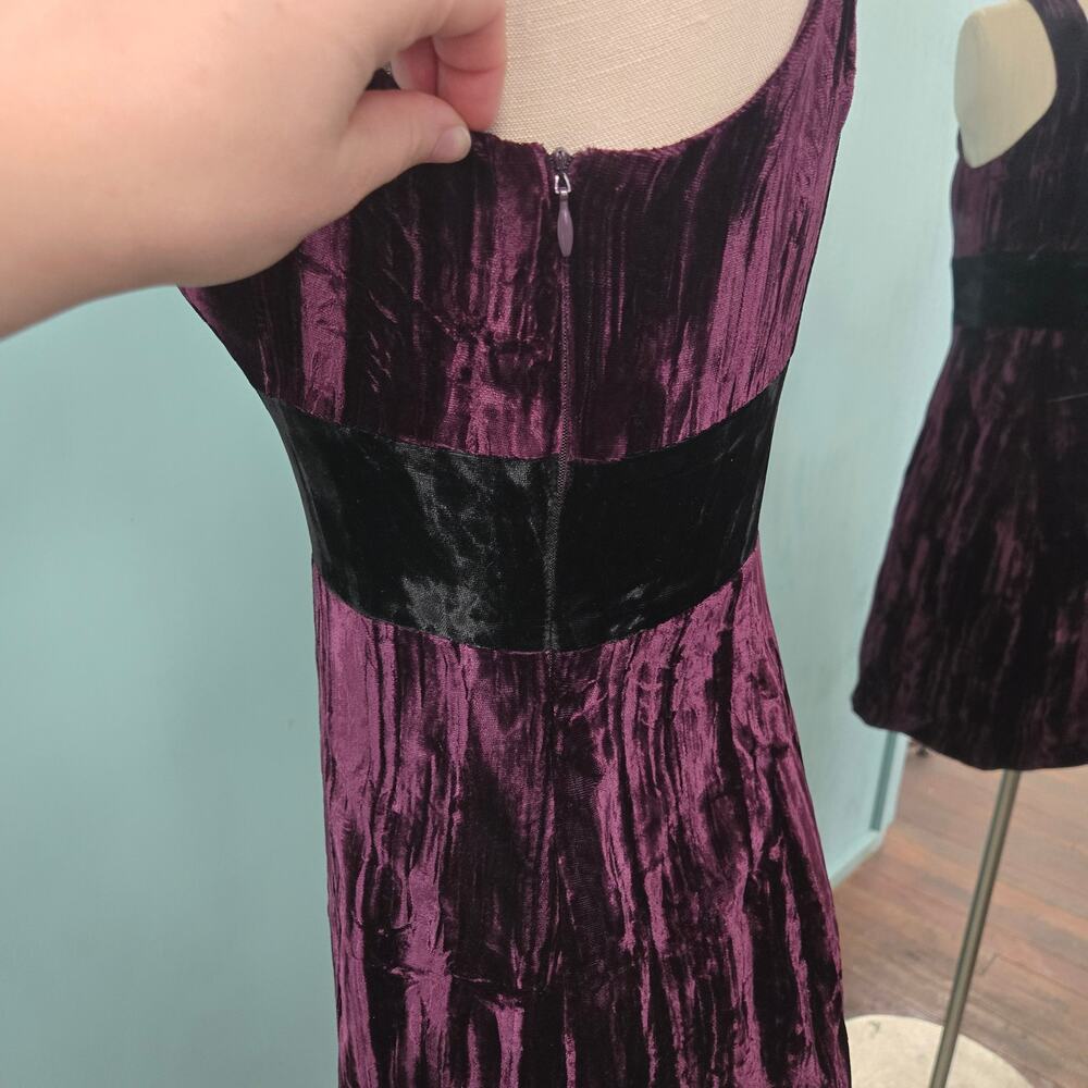 Y2K BEBE crushed velvet square neck mini dress 8 - Picture 2 of 5